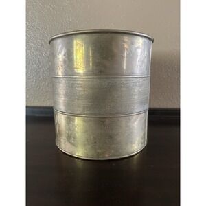 Vintage Large Brass Planter Pot Drum Can Original Patina 9" x 9"